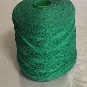 Mikado Cotton Rayon Ribbon Yarn in Evergreen